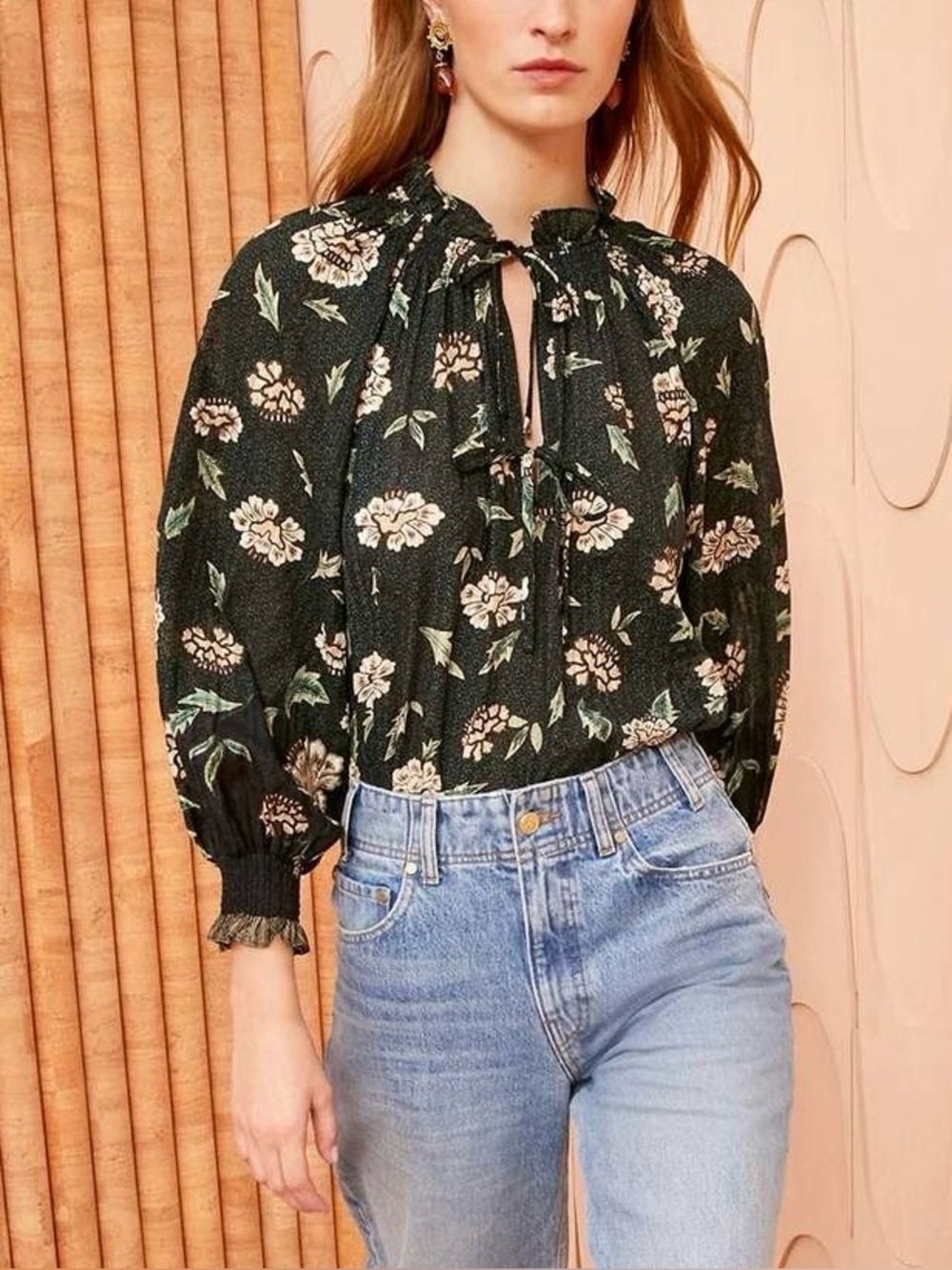 Ulla Johnson Kaitlyn Blouse, NWT, SZ 6 in balsam green floral